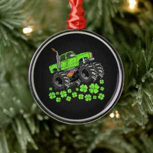 St Patricks Day Kleinkind Glücklicher Monstertruck Ornament Aus Metall