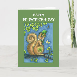 ST. PATRICK'S DAY KOBOLD EICHHÖRNCHEN, GLÜCKLICHE  FEIERTAGSKARTE