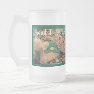 St. Patrick's Day Kobold Katze  Mattglas Bierglas