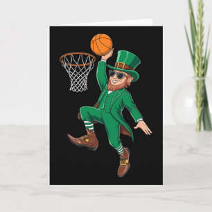 St. Patricks Day Kobold spielt Skelett Spieler Karte