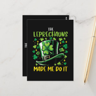 St Patricks Day Kobolde haben mich dazu gebracht Postkarte