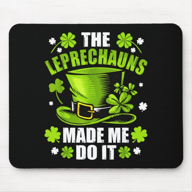 St. Patricks Day Kobolde machten lustigen Shamrock Mousepad (Vorne)