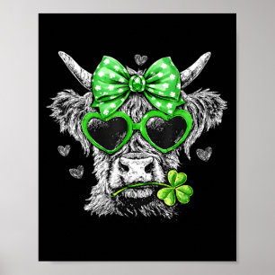 St. Patricks Day Kokette Schleife Highland-Kuh Hal Poster