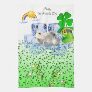 St. Patrick's Day Küchenhandtuch Eisbär Geschirrtuch