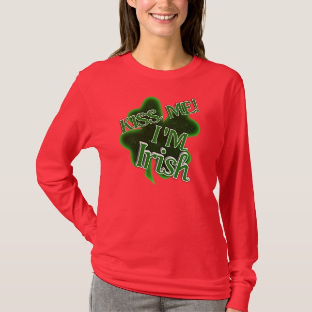 St. Patrick's Day - Kuss mich, ich bin irisch T-Shirt (Vorderseite)