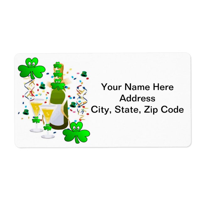 St. Patrick's Day Labels Clover Wine (Vorne)
