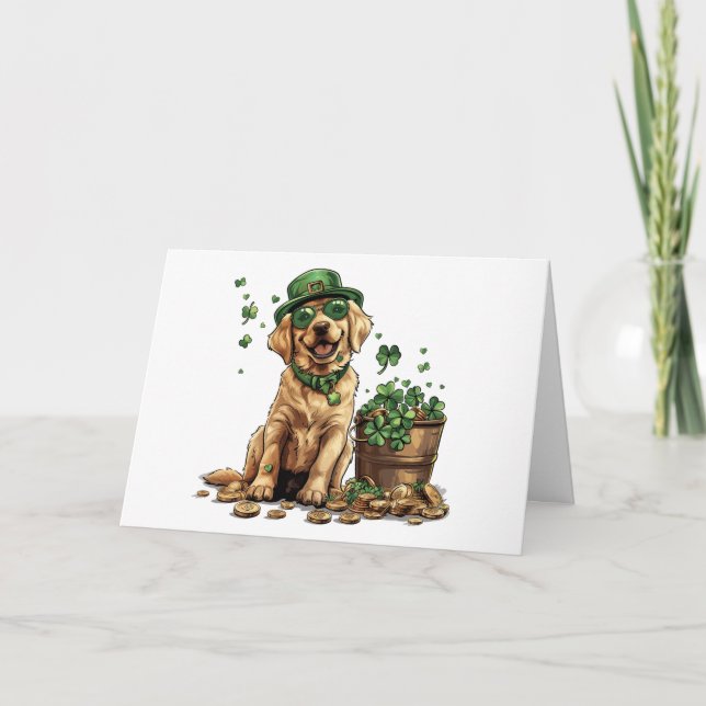 St. Patrick's Day Labrador Retriever Dog Karte (Vorderseite)