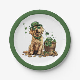 St. Patrick's Day Labrador Retriever Dog Pappteller