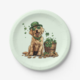 St. Patrick's Day Labrador Retriever Dog Pappteller