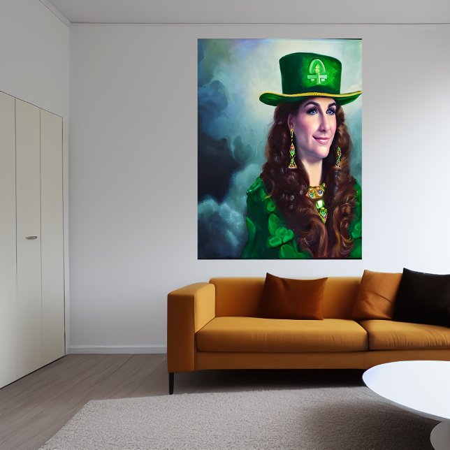 St. Patrick's Day Lady in Grün | Art der AI Poster (Von Creator hochgeladen)