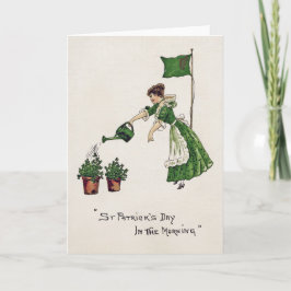 St. Patrick's Day Lady, Vintag Karte