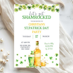 St. Patrick's Day Lass uns eine Shamrock-Party fei Einladung