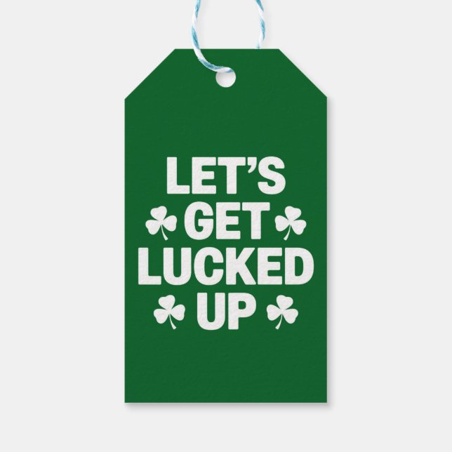 St. Patrick's Day Lassen Sie uns die irische Klee  Geschenkanhänger (Rückseite)