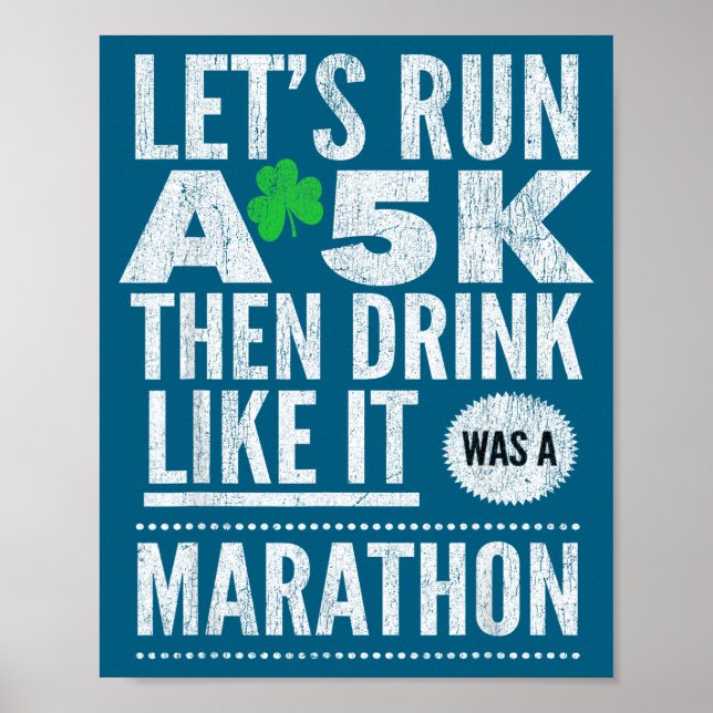 St. Patricks Day Lasst uns einen 5km-Lauf machen u Poster (Vorne)