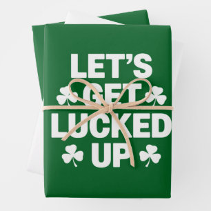 St. Patricks Day Lasst uns Glücklich Sein Irisches Geschenkpapier Set