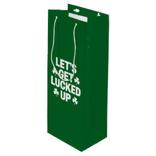 St. Patricks Day Lasst uns Glücklich Sein Irisches Geschenktüte Für Weinflaschen