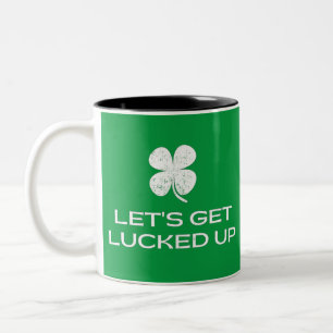St. Patrick's Day Lasst uns glücklich werden Zweifarbige Tasse