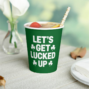 St. Patrick's Day Lasst uns Irish Clover glücklich Pappbecher