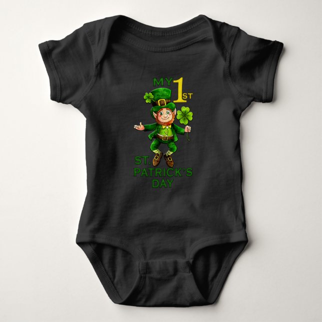 St. Patrick's Day Leprechaun Baby Bodysuit Baby Strampler (Vorderseite)