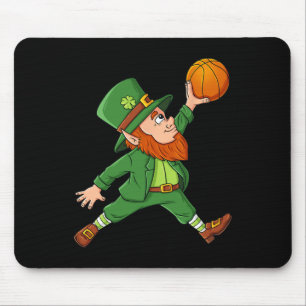 St Patricks Day Leprechaun Basketball Lucky Boys G Mousepad