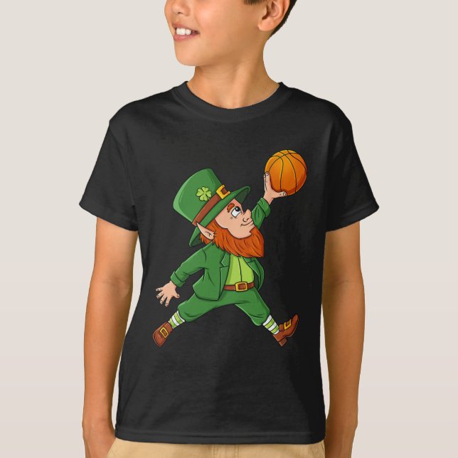 St Patricks Day Leprechaun Basketball Lucky Boys G T-Shirt (Vorderseite)