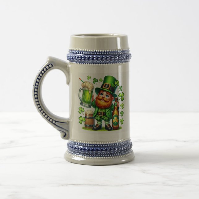 St. Patrick's Day Leprechaun Bier Design-65218 Bierglas (Links)