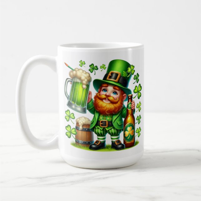St. Patrick's Day Leprechaun Bier Design-65218 Kaffeetasse (Links)