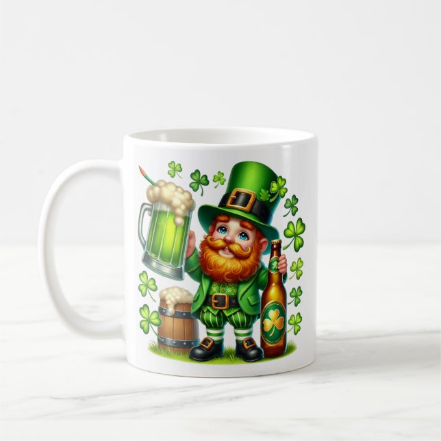 St. Patrick's Day Leprechaun Bier Design-65218 Kaffeetasse (Links)
