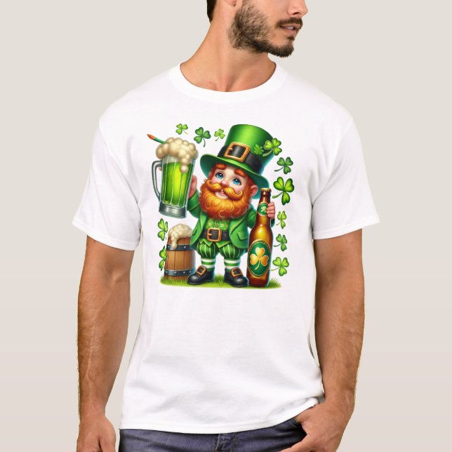 St. Patrick's Day Leprechaun Bier Design-65218 T-Shirt (Vorderseite)