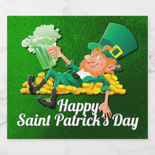 St Patrick's Day Leprechaun Bierflaschenetikett