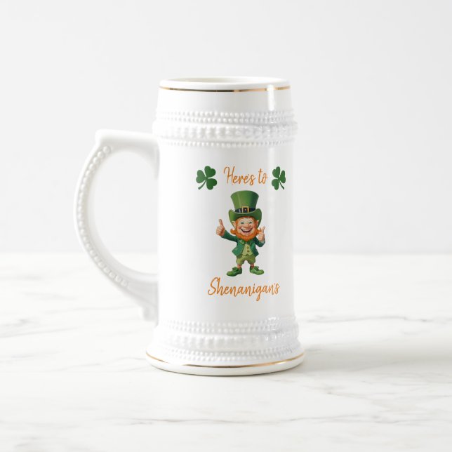 St. Patrick's Day-Leprechaun- Bierglas (Links)