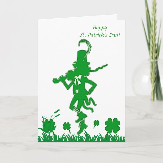 St. Patrick's Day Leprechaun Card Karte (Vorderseite)