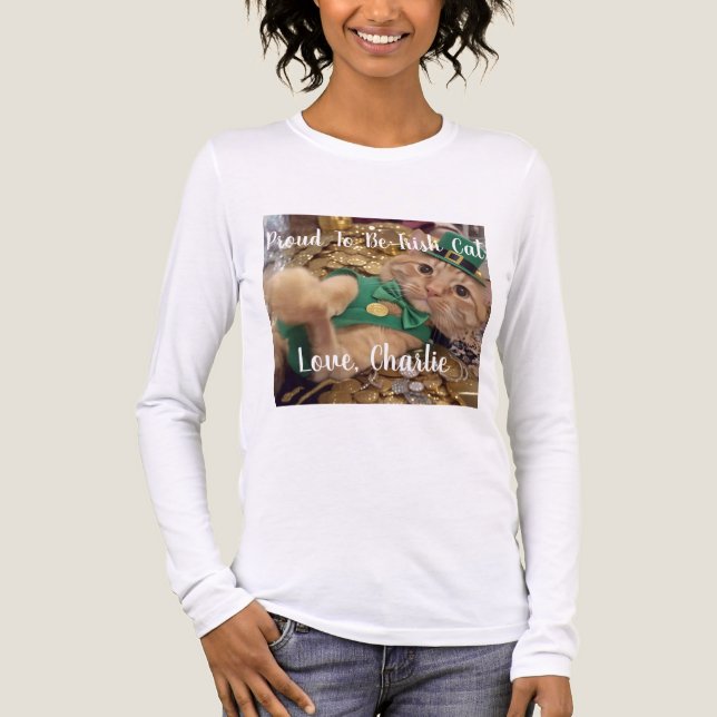 St Patrick's Day Leprechaun Cat  Tri-Blend Shirt (Vorderseite)