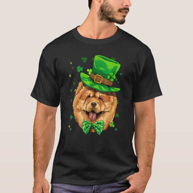 St Patrick's Day Leprechaun Chow Chow Pet Dog Sham T-Shirt (Vorderseite)