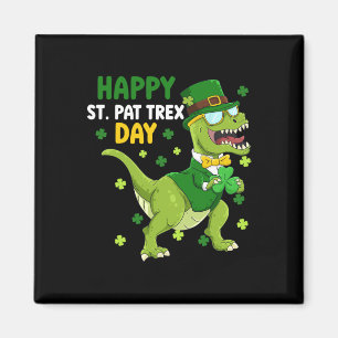 St Patricks Day Leprechaun Dinosaur Dino Glücklich Magnet