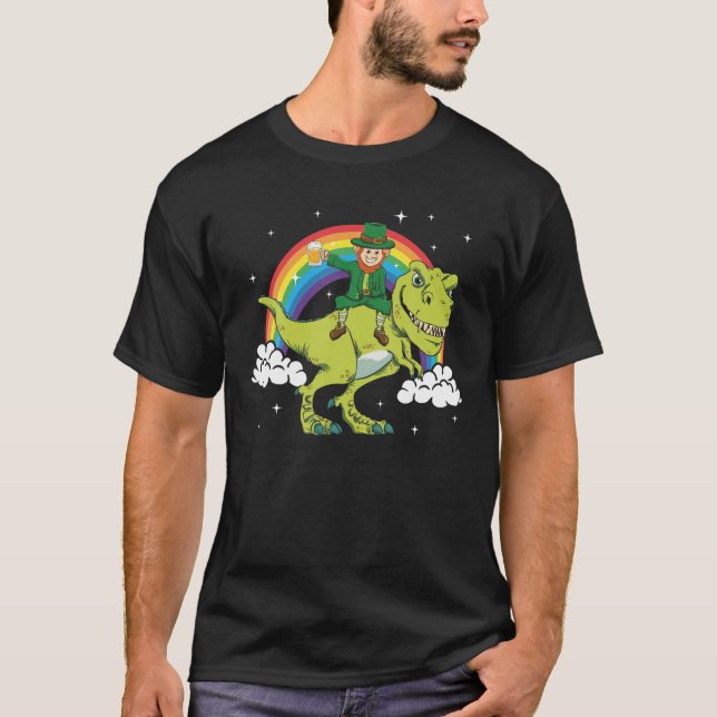 St. Patrick's Day Leprechaun Dinosaur T-Shirt (Vorderseite)