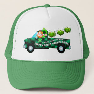 St Patricks Day Leprechaun Funny Drink Beer Truckerkappe