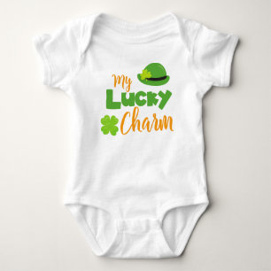 St. Patrick's Day, Leprechaun Hat, Lucky Charm Baby Strampler