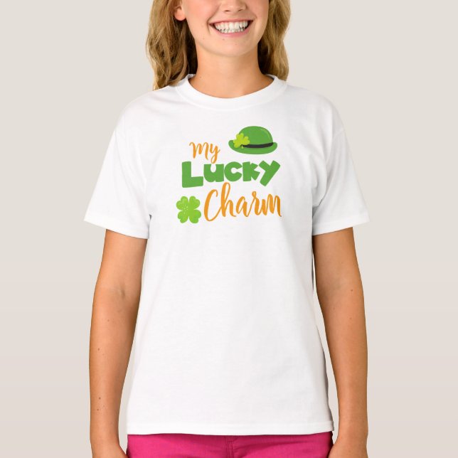 St. Patrick's Day, Leprechaun Hat, Lucky Charm T-Shirt (Vorderseite)