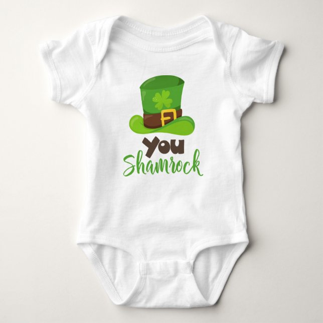St. Patrick's Day, Leprechaun Hat, You Kleeblatt Baby Strampler (Vorderseite)