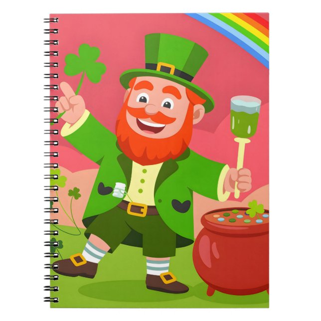 St. Patrick's Day Leprechaun Illustration  Notizblock (Vorderseite)