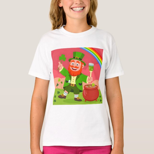 St. Patrick's Day Leprechaun-Illustration  T-Shirt (Vorderseite)