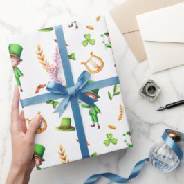 St Patrick's Day Leprechaun Irish Geschenkpapier