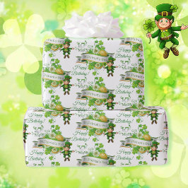 St. Patrick's Day Leprechaun jede Textmeldung Geschenkpapier