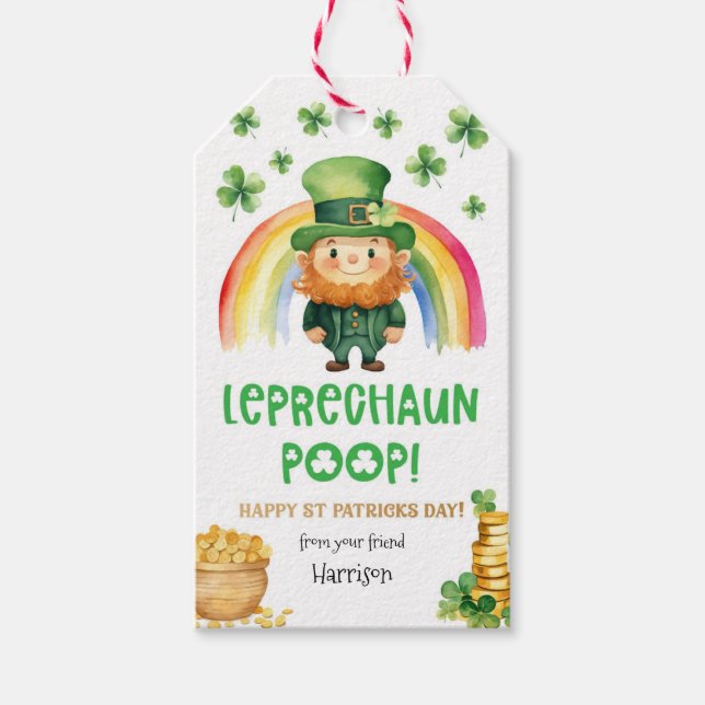 St Patricks Day Leprechaun Kackte Gefallen Geschen Geschenkanhänger (Vorderseite)