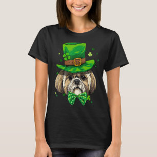 St Patrick's Day Leprechaun Kleeblatt Shih Tzu Iri T-Shirt