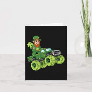 St Patricks Day Leprechaun Monster Truck Lucky Boy Karte