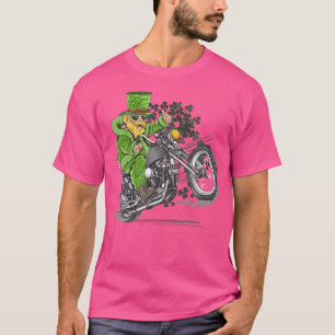 St. Patrick's Day Leprechaun Motorrad T-Shirt