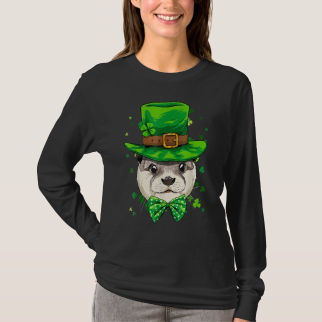 St Patrick's Day Leprechaun Otter Shamrock Otter I T-Shirt (Vorderseite)