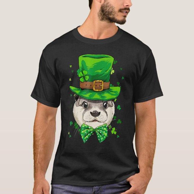 St Patrick's Day Leprechaun Otter Shamrock Otter I T-Shirt (Vorderseite)